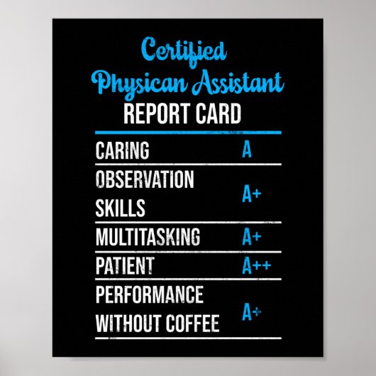 Certified Physican Assistant Report Kaart Poster (Voorkant)