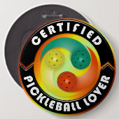 Certified Pickleball Lover 1 Ronde Button 6,0 Cm (Voorkant /achterkant)