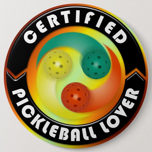 Certified Pickleball Lover 1 Ronde Button 6,0 Cm (Voorkant)