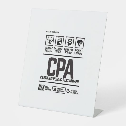 certified public accountant-CPA Reclamebord Met Voetstuk (Voorkant)