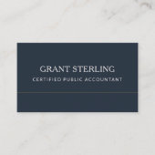Certified Public Accountant Navy Blue Professional Visitekaartje (Voorkant)