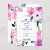 Certified roze Spring bloemen budget bruiloft nodi (Voorkant / Achterkant)