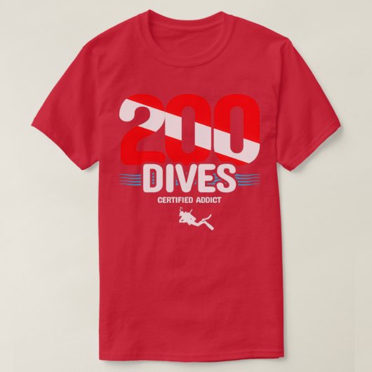Certified Scuba Diver 200 Dives Diver Down Scuba D T-shirt (Design voorkant)