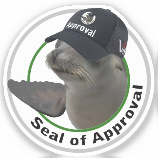 Certified Seal of Approval | Deadpan Vinyl Sticker (Voorkant)