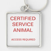 Certified Service Animal Dog Label Sleutelhanger (Voorkant)