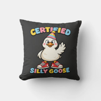 Certified Silly Goose Cute Cartoon Goose Funny Kussen