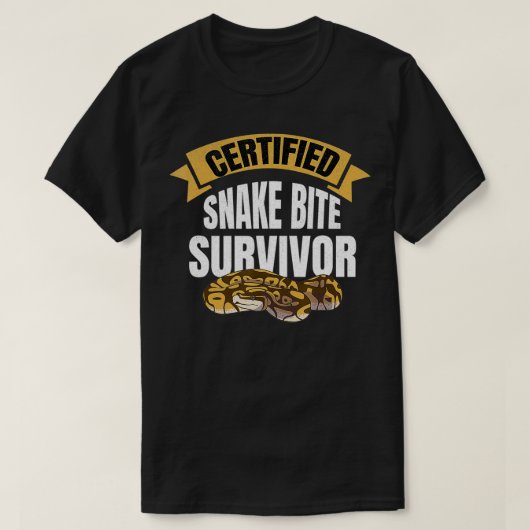 Certified Snake Bite Survivor Snake Bite Recovery T-shirt (Design voorkant)