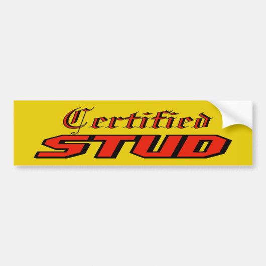 Certified Stud Bumpersticker (Voorkant)