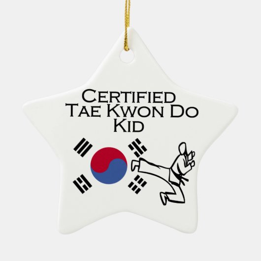 Certified Tae Kwon Do Kind Keramisch Ornament (Voorkant)