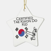 Certified Tae Kwon Do Kind Keramisch Ornament (Links)