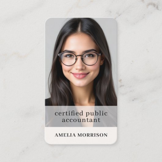 Certified Tax Accountant Modern Photo Visitekaartje (Voorkant)