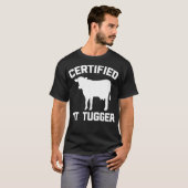 Certified Tit Tugger - Funny Koe Farmer Boerderij T-shirt (Voorkant volledig)