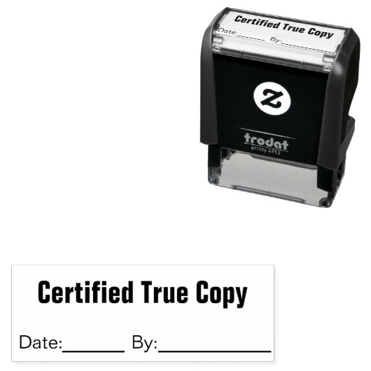 Certified True Copy Date By Business Text Template Zelfinktende Stempel (In situ)