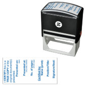 Certified True Copy Stamp (Blue) Zelfinktende Stempel (In situ)