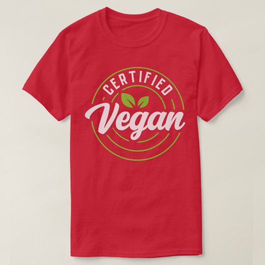 Certified Vegan Powered by Veggies Funny Vegetaria T-shirt (Design voorkant)