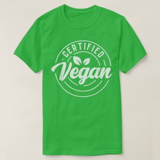 Certified Vegan Powered By Veggies Funny Vegetaria T-shirt (Design voorkant)