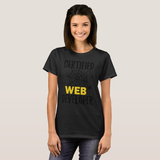 Certified Web Developer Halloween Programmer Costu T-shirt (Voorkant volledig)