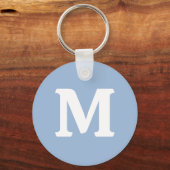 Cerulean blauw Effen Kleur Sleutelhanger (Voorkant)