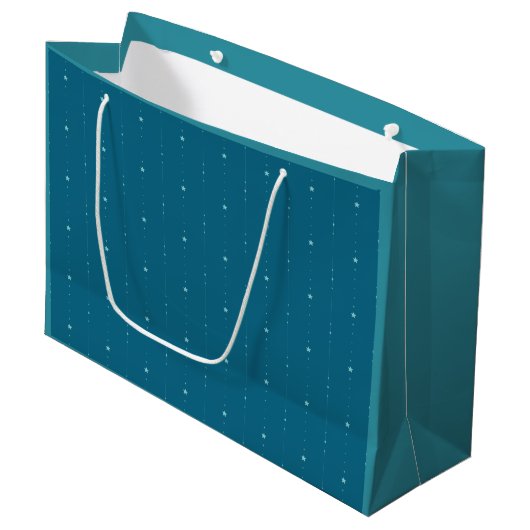 Cerulean Blauw - Vallende Sterren Gift Bag Groot Cadeauzakje (Voorkant Gekanteld)