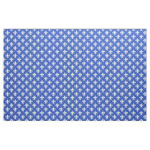 Cerulean blauw, wit Fleur de Lis patroon Stof (Yard (91,4 cm))