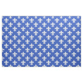 Cerulean blauw, wit Fleur de Lis patroon Stof (Fat Quarter)