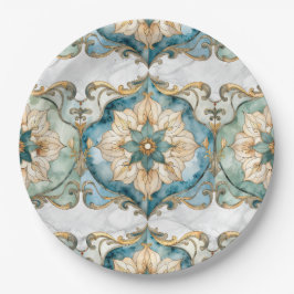 Cerulean Bloom Tapestry Feest Papieren Borden Bordje