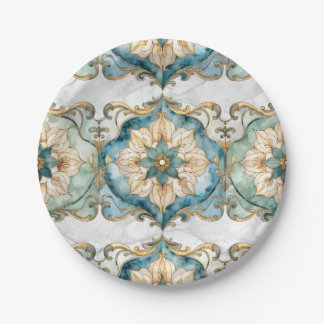Cerulean Bloom Tapestry Feest Papieren Borden Bordje
