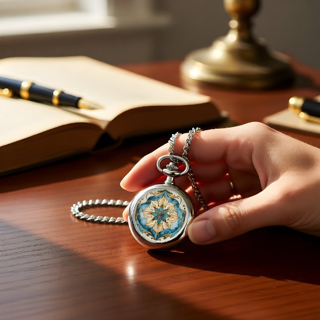 Cerulean Bloom Tapestry Necklace Horloge (CERULEAN BLOOM TAPESTRY NECKLACE WATCH)