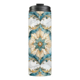 Cerulean Bloom Tapestry Thermische Tumbler Thermosbeker