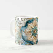 Cerulean Bloom Tapijt Koffiemok (Voorkant links)