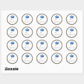 Cerulean Blue Afstuderen Pet Class of Ronde Sticker (Vel)