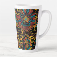 Cerulean Blue "Aztec Dream" Tall Latte Mok