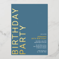 Cerulean Blue Azure | Moderne Typografie Verjaarda