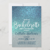 Cerulean Blue Blauwgroen Triple Glitter Bacheloret Kaart (Voorkant)