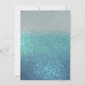 Cerulean Blue Blauwgroen Triple Glitter Bacheloret Kaart (Achterkant)
