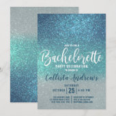 Cerulean Blue Blauwgroen Triple Glitter Bacheloret Kaart (Voorkant / Achterkant)