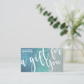 Cerulean Blue Blauwgroen Triple Glitter Cadeaubon Visitekaartje (Staand voorkant)