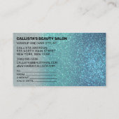 Cerulean Blue Blauwgroen Triple Glitter Cadeaubon Visitekaartje (Achterkant)