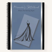 Cerulean Blue Couture Mode Schetsboek Journaal Notitieboek (Voorkant)