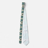 Cerulean Blue en Oerwoud Green Tiled Pattern Stropdas (Achterkant)