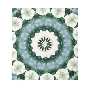 Cerulean Blue en Sacramento Green Mandala Notitieblok