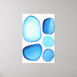 Cerulean Blue Essence Abstract Canvas Afdruk