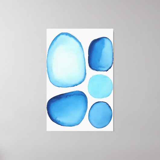 Cerulean Blue Essence Abstract Canvas Afdruk (Voorkant)
