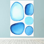 Cerulean Blue Essence Abstract Canvas Afdruk (Insitu (Houten vloer))