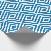 Cerulean Blue Moods Diamond Chevrons Cadeaupapier (Hoek)