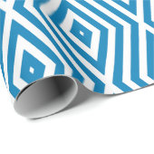 Cerulean Blue Moods Diamond Chevrons Cadeaupapier (Rol Hoek)