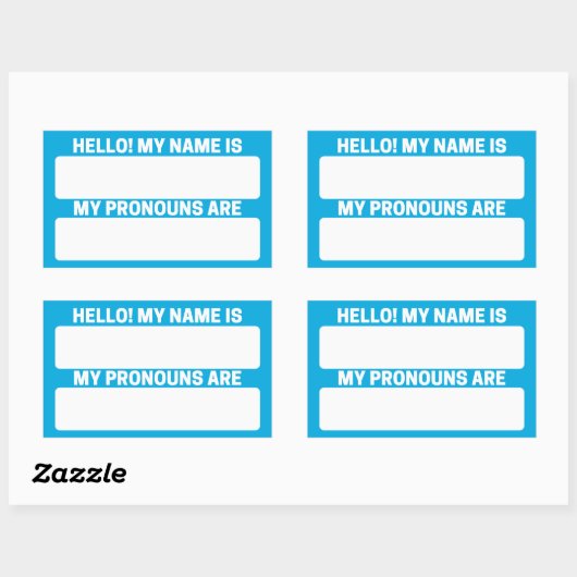 Cerulean Blue Name & Pronoun Labels (Vel)