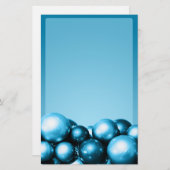 Cerulean Blue Ornaments Holiday Event Stationery Briefpapier (Voorkant / Achterkant)