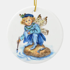 Cerulean Blue Paint Pixie JL Biel Keramisch Ornament