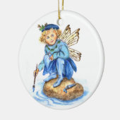 Cerulean Blue Paint Pixie JL Biel Keramisch Ornament (Links)
